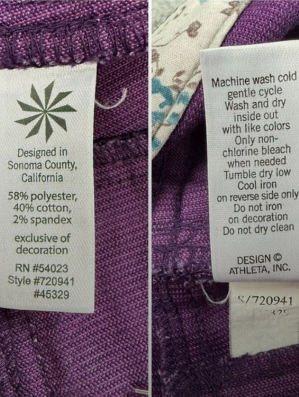 Athleta Deep Purple Corduroy Pants. Size 2 But Fits Like A 4 . Bootcut . - Picture 8 of 10